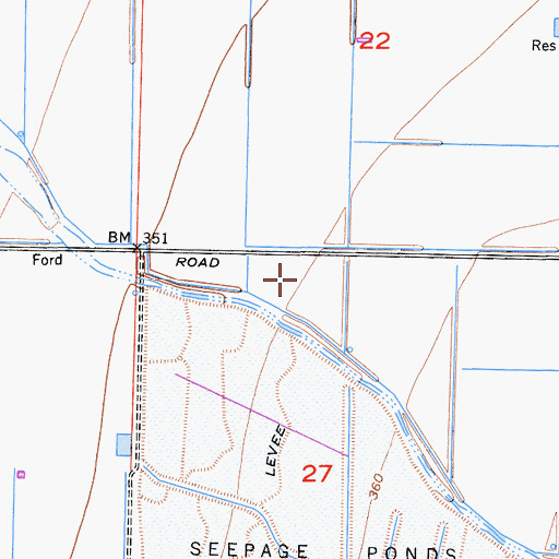 Topographic Map of KXEM-AM (McFarland), CA