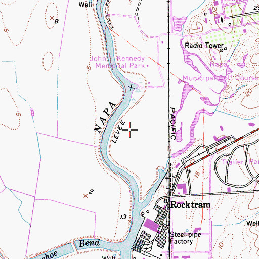 Topographic Map of KVON-AM (Napa), CA