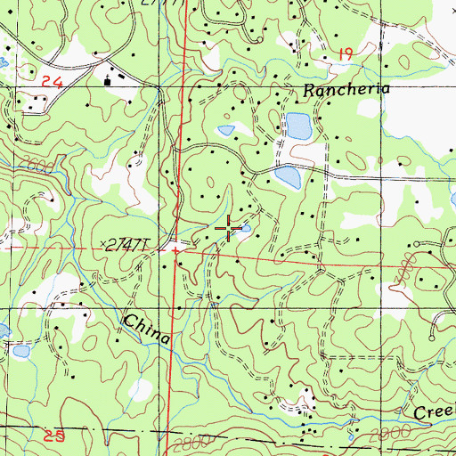 Topographic Map of KTNS-AM (Oakhurst), CA