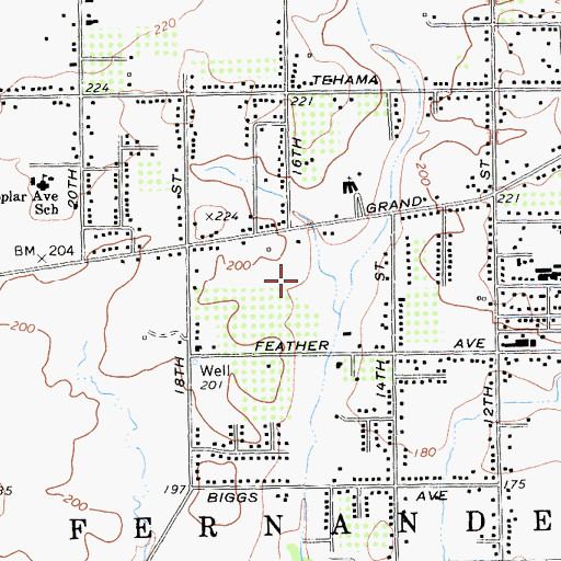 Topographic Map of KORV-AM (Oroville), CA