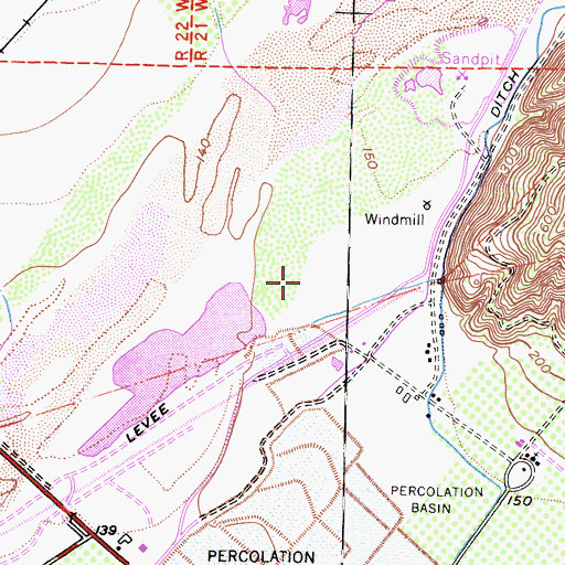 Topographic Map of KOXR-AM (Oxnard), CA