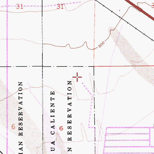 Topographic Map of KDES-AM (Palm Springs), CA