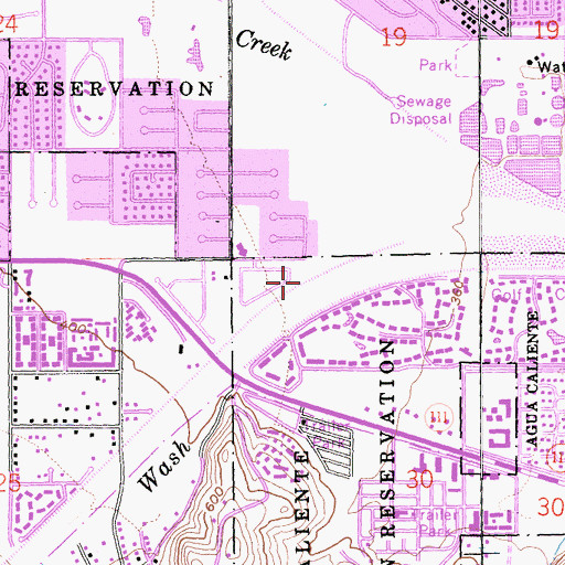 Topographic Map of KPSI-AM (Palm Springs), CA