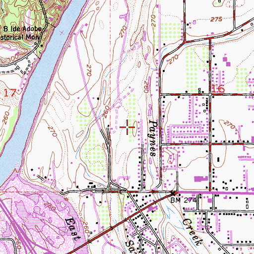 Topographic Map of KBLF-AM (Red Bluff), CA