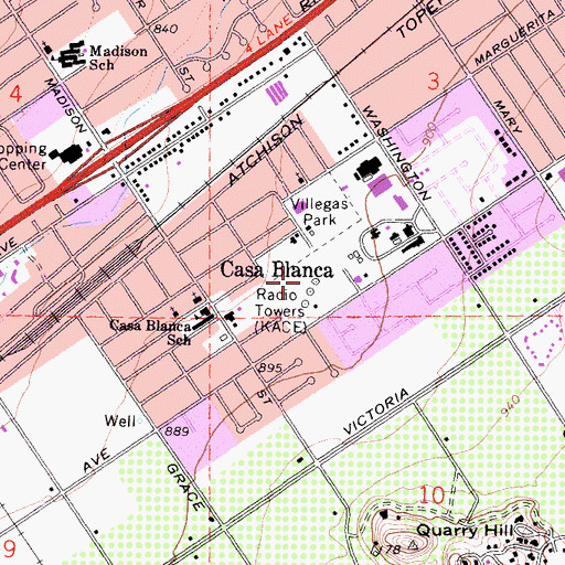 Topographic Map of KPRO-AM (Riverside), CA