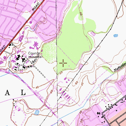 Topographic Map of KTOM-AM (Salinas), CA