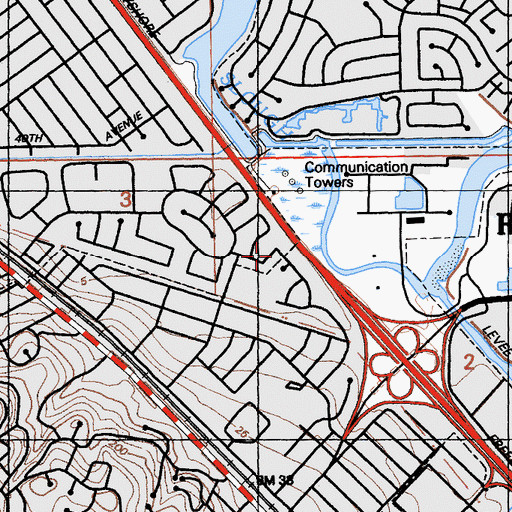 Topographic Map of KKHI-AM (San Francisco), CA