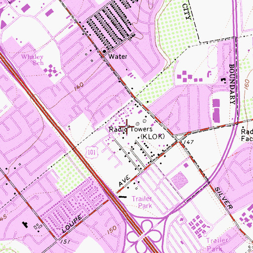 Topographic Map of KLOK-AM (San Jose), CA