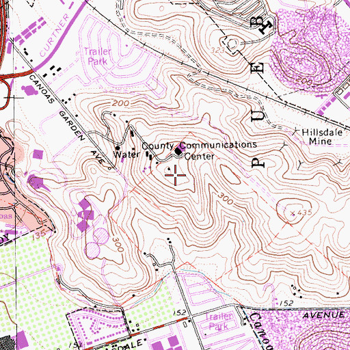 Topographic Map of KLBS-AM (San Jose), CA