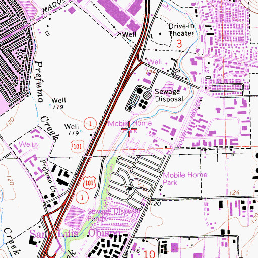 Topographic Map of KATY-AM (San Luis Obispo), CA