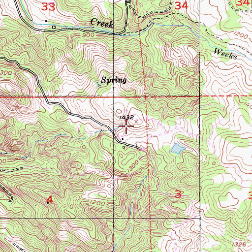 Topographic Map of KRVE-AM (Santa Rosa), CA