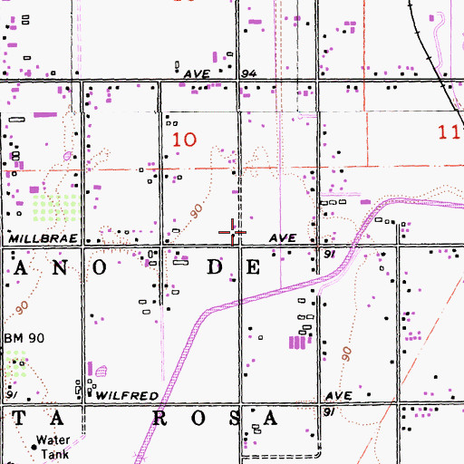 Topographic Map of KRRS-AM (Santa Rosa), CA