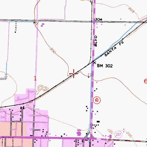 Topographic Map of KJUG-AM (Tulare), CA