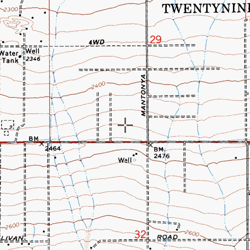 Topographic Map of KDHI-AM (Twentynine Palms), CA