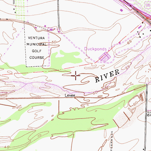 Topographic Map of KOGO-AM (Ventura), CA