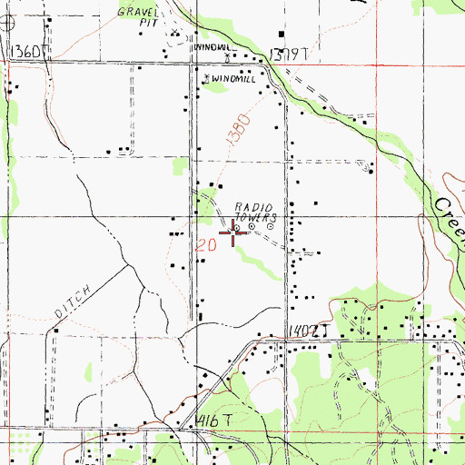 Topographic Map of KLLK-AM (Willits), CA
