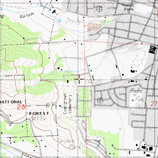 Topographic Map of KSYC-AM (Yreka), CA