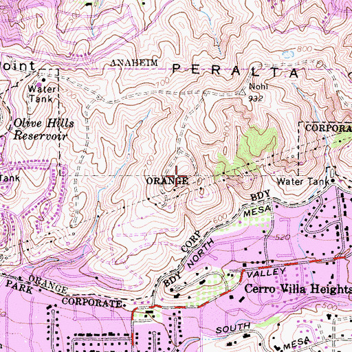 Topographic Map of KEZY-FM (Anaheim), CA