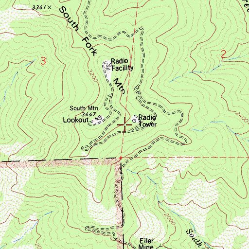 Topographic Map of KEWB-FM (Anderson), CA
