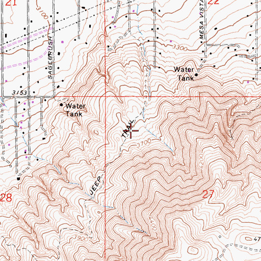 Topographic Map of KZXY-FM (Apple Valley), CA