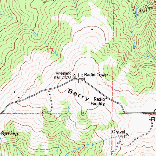 Topographic Map of KHSU-FM (Arcata), CA