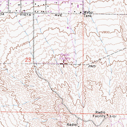 Topographic Map of KXXZ-FM (Barstow), CA