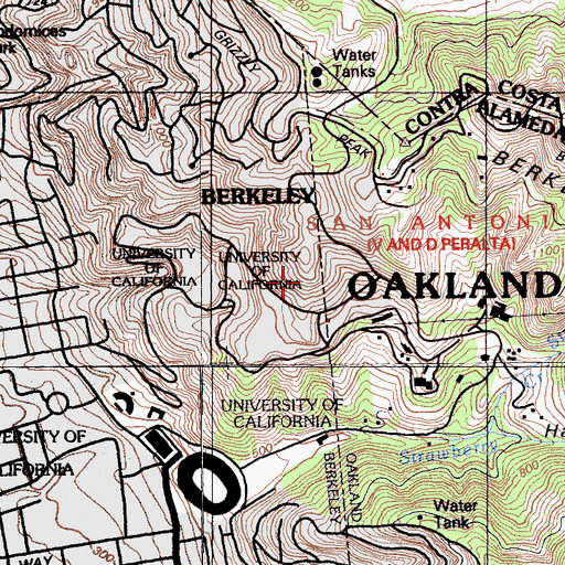 Topographic Map of KALX-FM (Berkeley), CA