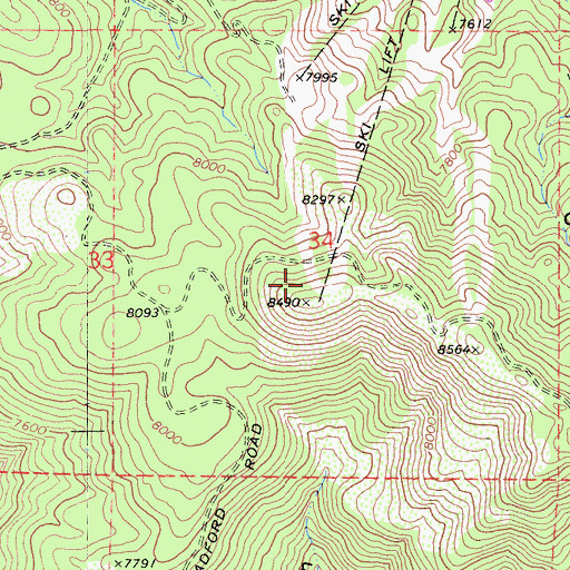 Topographic Map of KTOT-FM (Big Bear Lake), CA