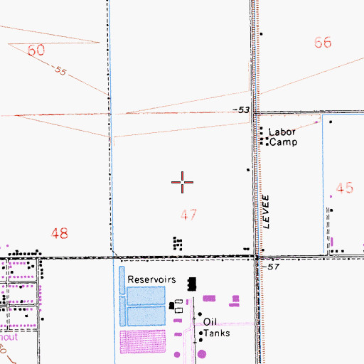 Topographic Map of KWST-FM (Brawley), CA