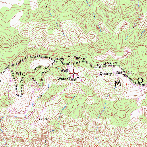 Topographic Map of KMRO-FM (Camarillo), CA