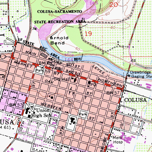 Topographic Map of KKCY-FM (Colusa), CA