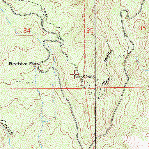 Topographic Map of KCEZ-FM (Corning), CA