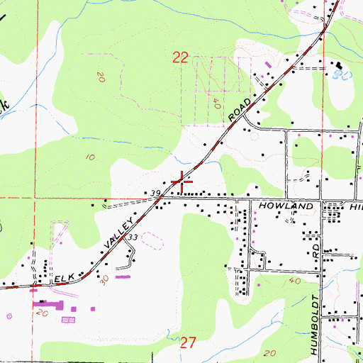 Topographic Map of KCRE-FM (Crescent City), CA