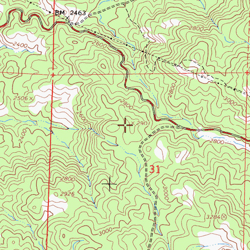 Topographic Map of KDNO-FM (Delano), CA