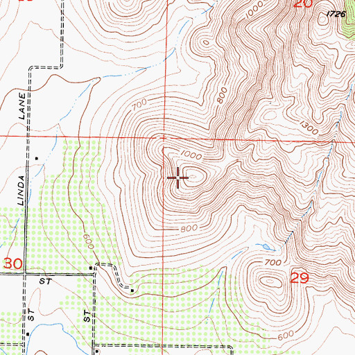 Topographic Map of KPOR-FM (East Porterville), CA