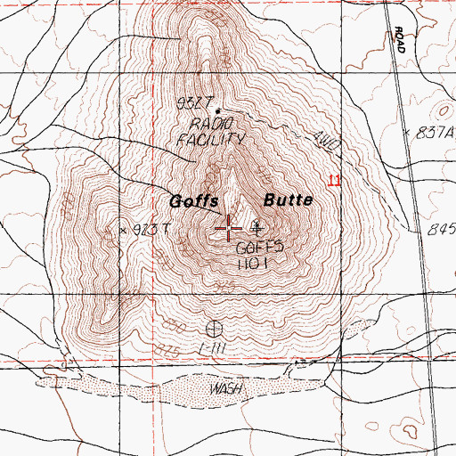 Topographic Map of KHIW-FM (Essex), CA