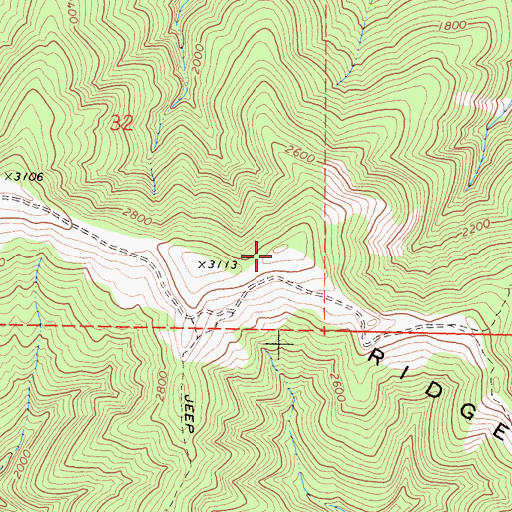 Topographic Map of KEKA-FM (Eureka), CA