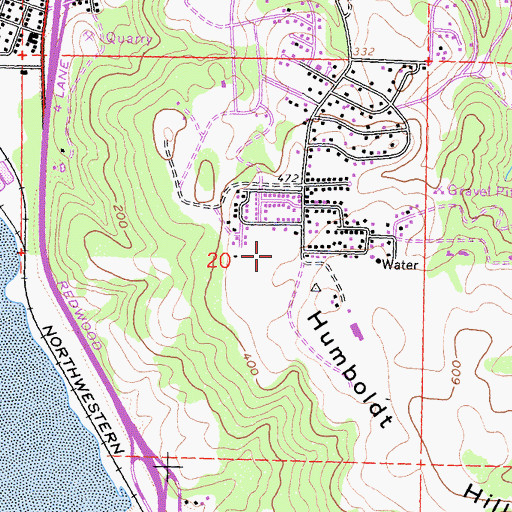 Topographic Map of KWHZ-FM (Ferndale), CA