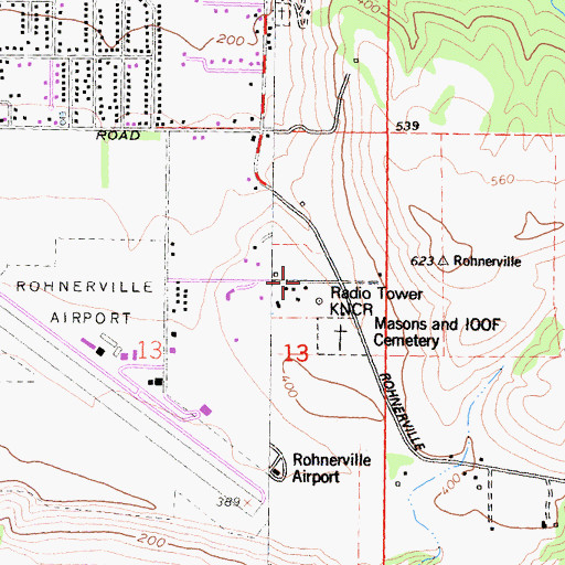 Topographic Map of KWHZ-FM (Ferndale), CA