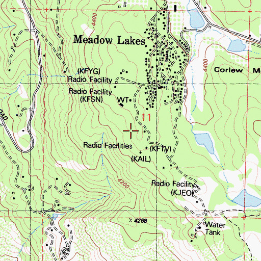 Topographic Map of KFNO-FM (Fresno), CA