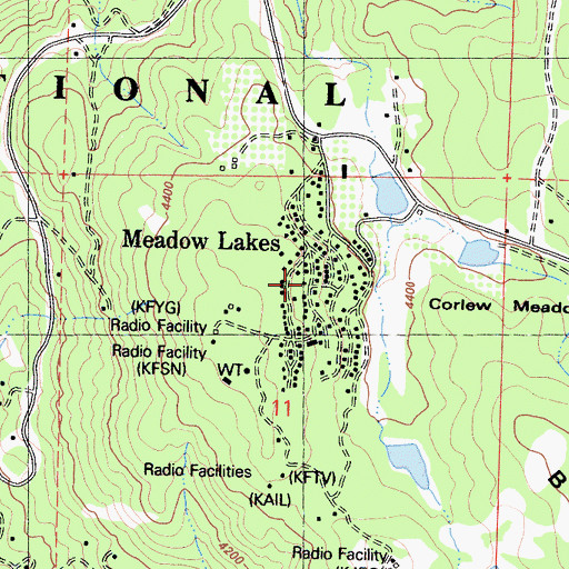 Topographic Map of KFYE-FM (Fresno), CA