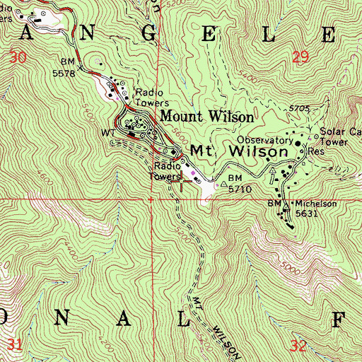 Topographic Map of KLIT-FM (Glendale), CA
