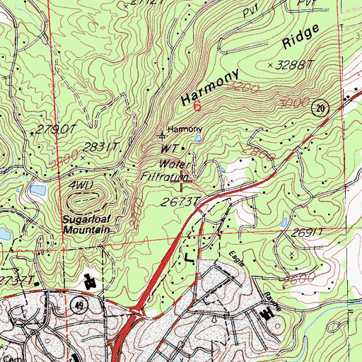 Topographic Map of KJFA-FM (Grass Valley), CA