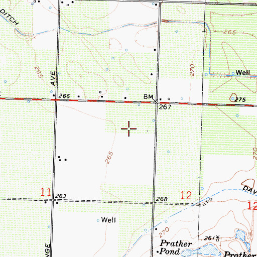 Topographic Map of KRZR-FM (Hanford), CA