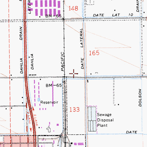 Topographic Map of KOZN-FM (Imperial), CA