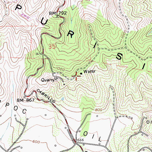 Topographic Map of KBOX-FM (Lompoc), CA