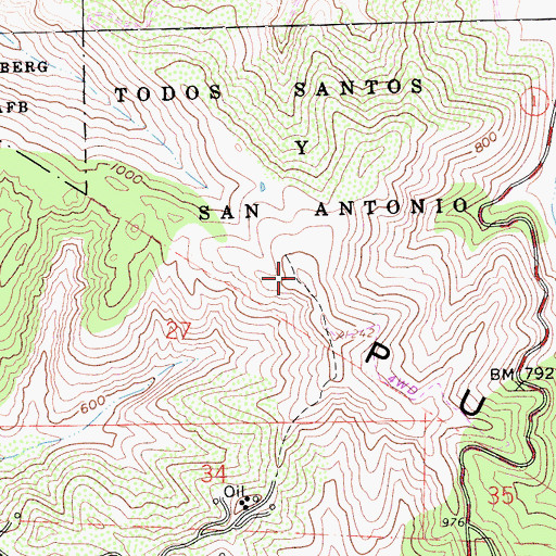 Topographic Map of KRQK-FM (Lompoc), CA