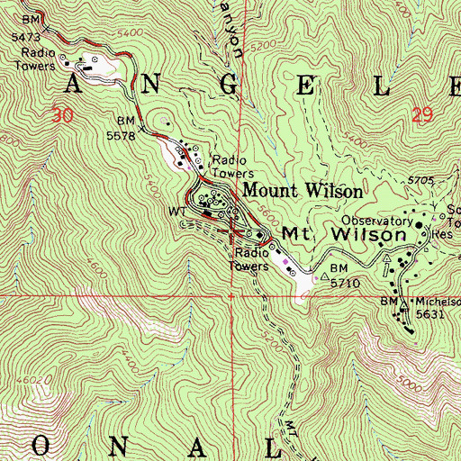 Topographic Map of KOST-FM (Los Angeles), CA