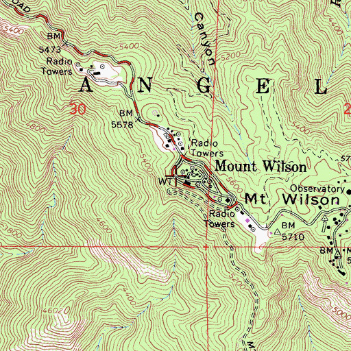 Topographic Map of KBIG-FM (Los Angeles), CA