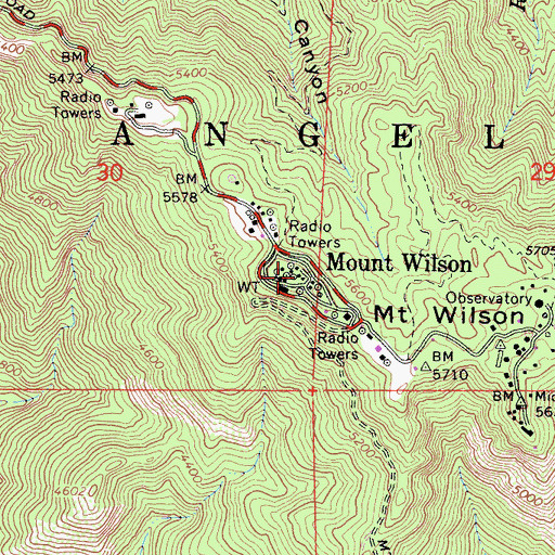 Topographic Map of KIIS-FM (Los Angeles), CA